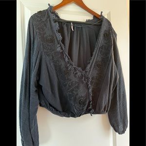 Free People shirt scoop neck low